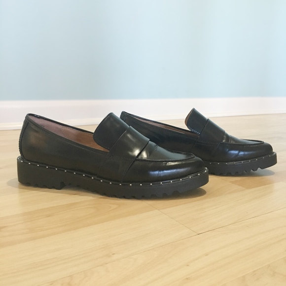 Halogen Emily Stud Leather Loafers Sz 6